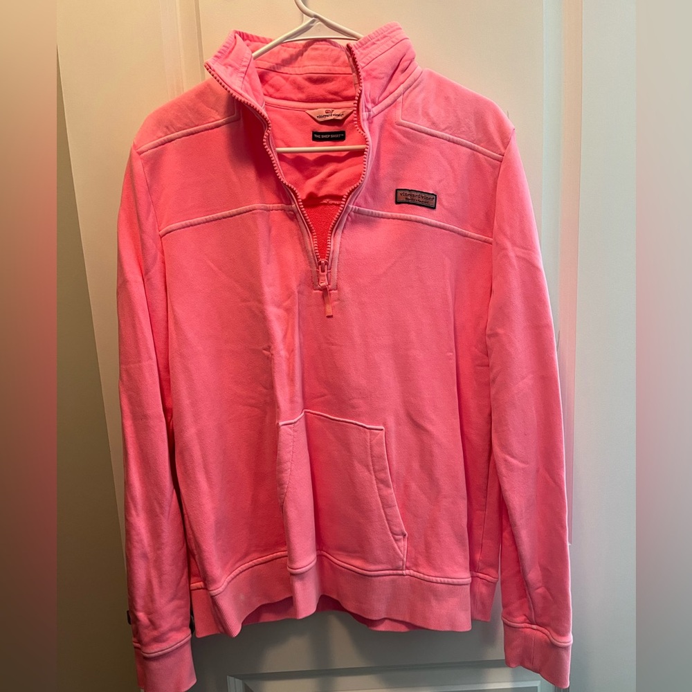 Vineyard vines neon pink half zip